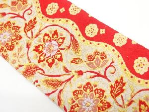 アンティーク　纐纈　唐花模様織り出し開き名古屋帯(額縁仕立て)(着用可)